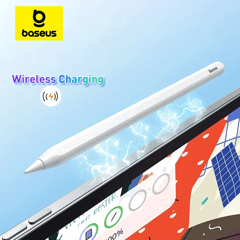 Стилусы Baseus 2-го поколения для iPad 2018-2022, Apple Pencil, Bluetooth, магнитная беспроводная зарядка, чувствительная к наклону ладонь