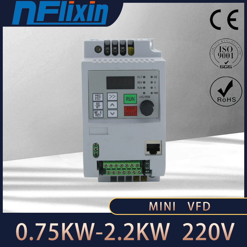 variabele frequentieomvormer 50Hz/60Hz motoromvormer 9600D VFD 1,5kw eenfasig 220v ingang driefasig 220 uitgang