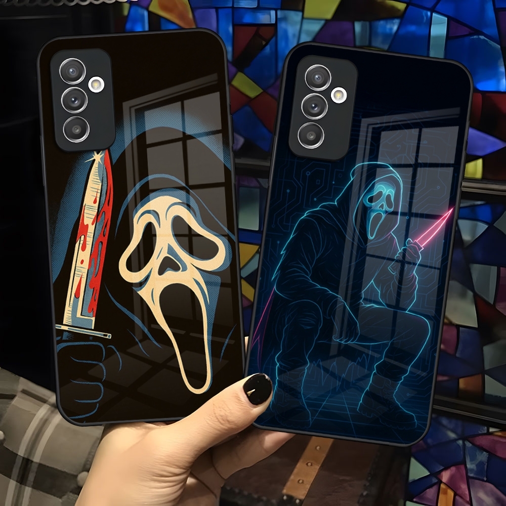 Custodia per telefono Ghostface Scream per Samsung Galaxy S25 S24 S23 S22 S20 S21 Note20 Ultra Plus Fe Cover color argento