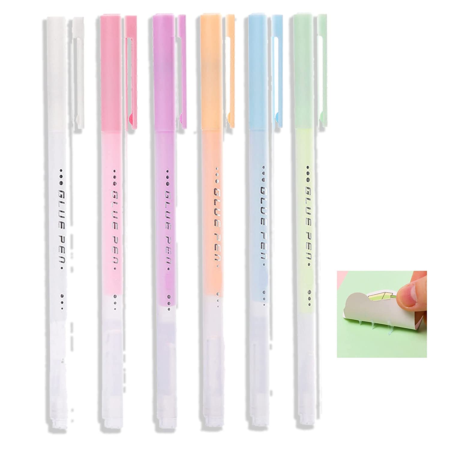 Stylos à colle à séchage rapide pour Scrapbook, 6 pièces, stylo à colle adhésive, stylo en tissu artisanal, stylo à colle liquide pour Scrapbooking, accessoire d'artisanat en papier