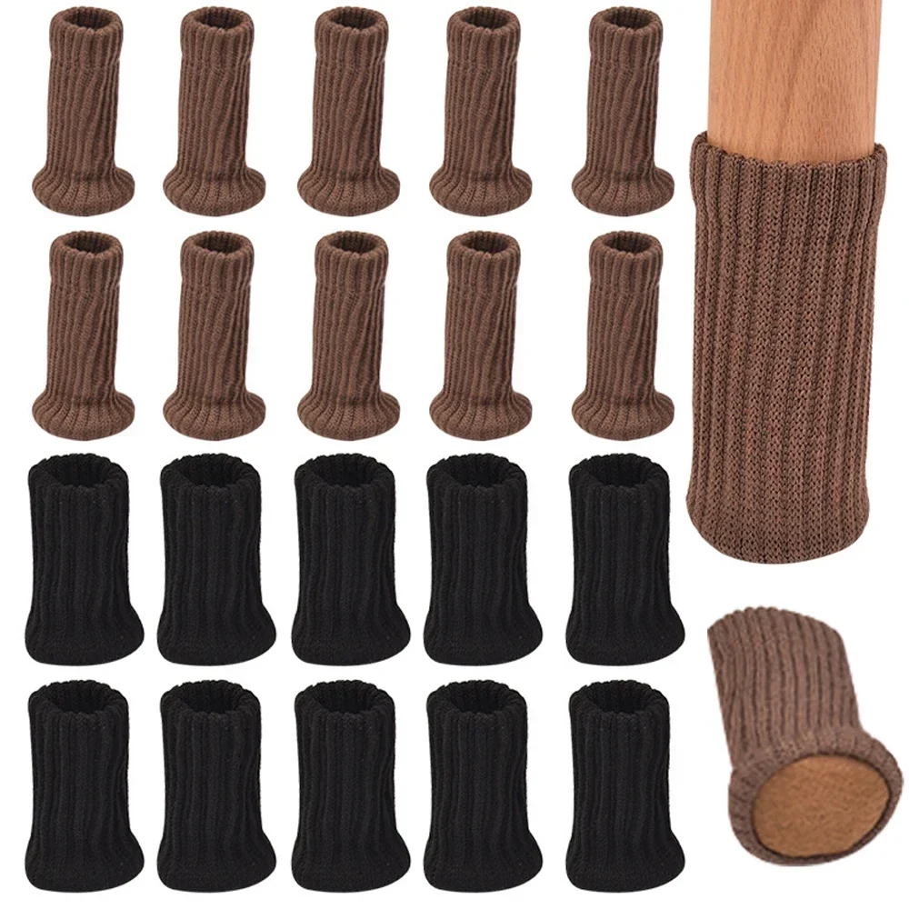 16/24 Uds. Calcetines para patas de silla, protectores de suelo tejidos para pies de muebles, almohadillas antideslizantes, cubiertas de calcetines para patas de silla de mesa gruesas y silenciosas