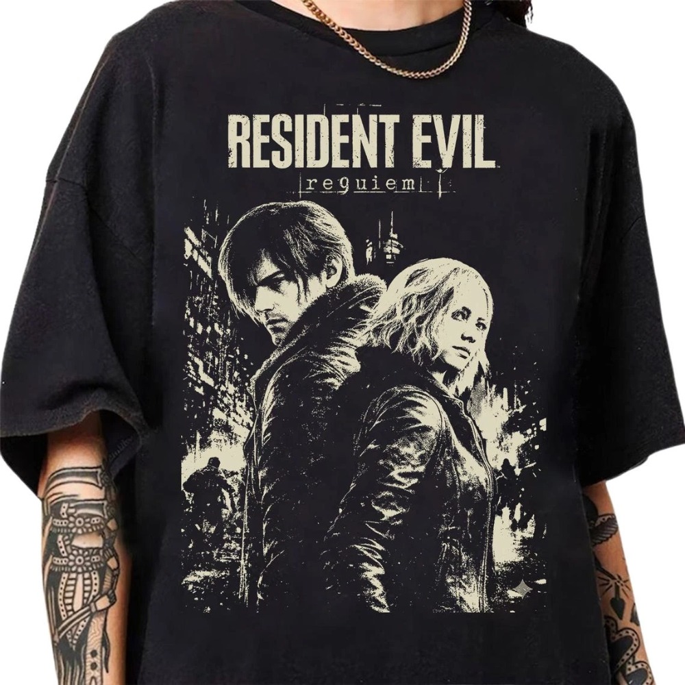 T-shirt retrò Resident Evil Requiem, T-shirt del gioco Resident Evil, Nuova T-shirt estiva in cotone retrò unisex casual alla moda