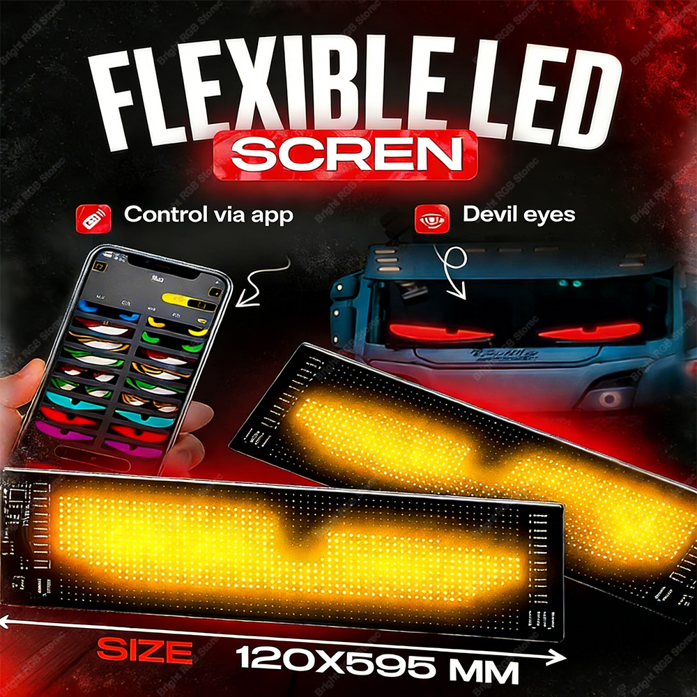 Panneau LED matriciel Bluetooth pour camion, éclairage nocturne, contrôlé par application, programmable, flexible, pour voiture, hôtel, bar, magasin