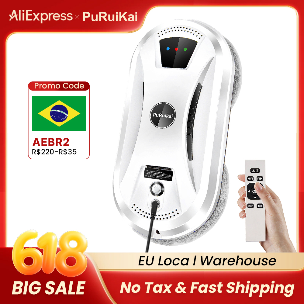 PuRuiKai  Window Cleaning Robot High Suction Electric Window Cleaner Robot Anti-falling Remote Control Robot Vacuum Cleaner