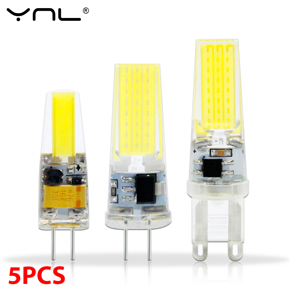 5 個 G4 LED COB ランプ調光可能 6 ワット 9 ワット COB LED 電球 AC/DC 12 V 220 V ランパーダ LED G9 COB スポットライトシャンデリア照明交換ハロゲン