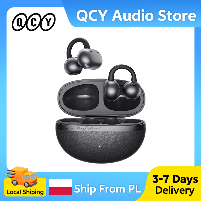 QCY Crossky C50 Clip Open-Ear Kabellose Kopfhörer Leichtgewichtig Komfortabel 35 Std. Wiedergabe IPX5 Bluetooth 6.0 für Sport, Laufen und Arbeit