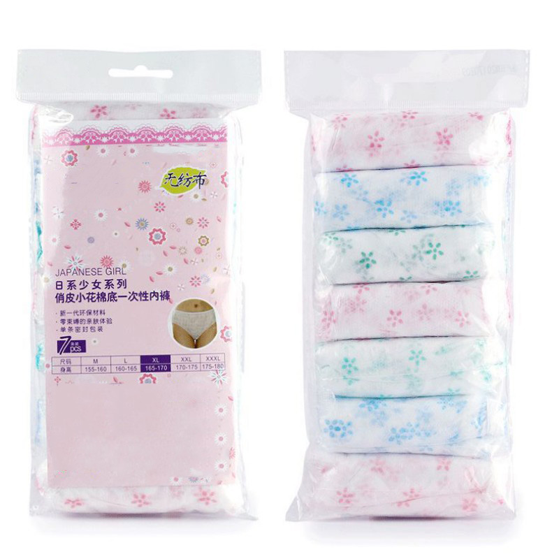 Calcinhas Descartáveis De Viagem De Maternidade, Roupa Interior De Algodão, Papel Pré-natal Pós-parto, Cor Aleatória, Selados individualmente, Tamanhos Grandes, 7Pcs