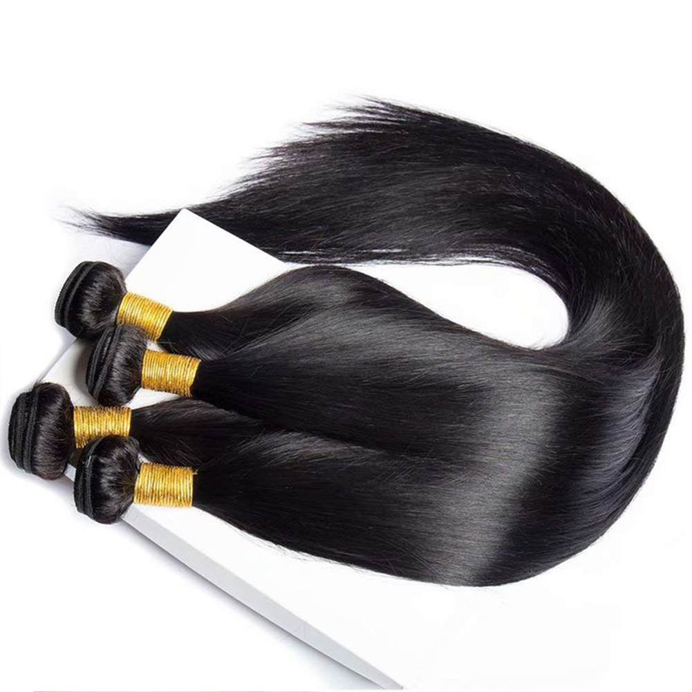 Lots de Cheveux Humains Bruts Vierges Non Traités Lisses – 3/6 Pièces – Extensions de Cheveux Humains Brésiliens Lisses