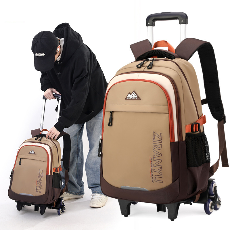 Children School Bag With Wheels Kids Rolling Backpack for Boys Wheeled Backpack Student Trolley School Book bag Carry on Luggage