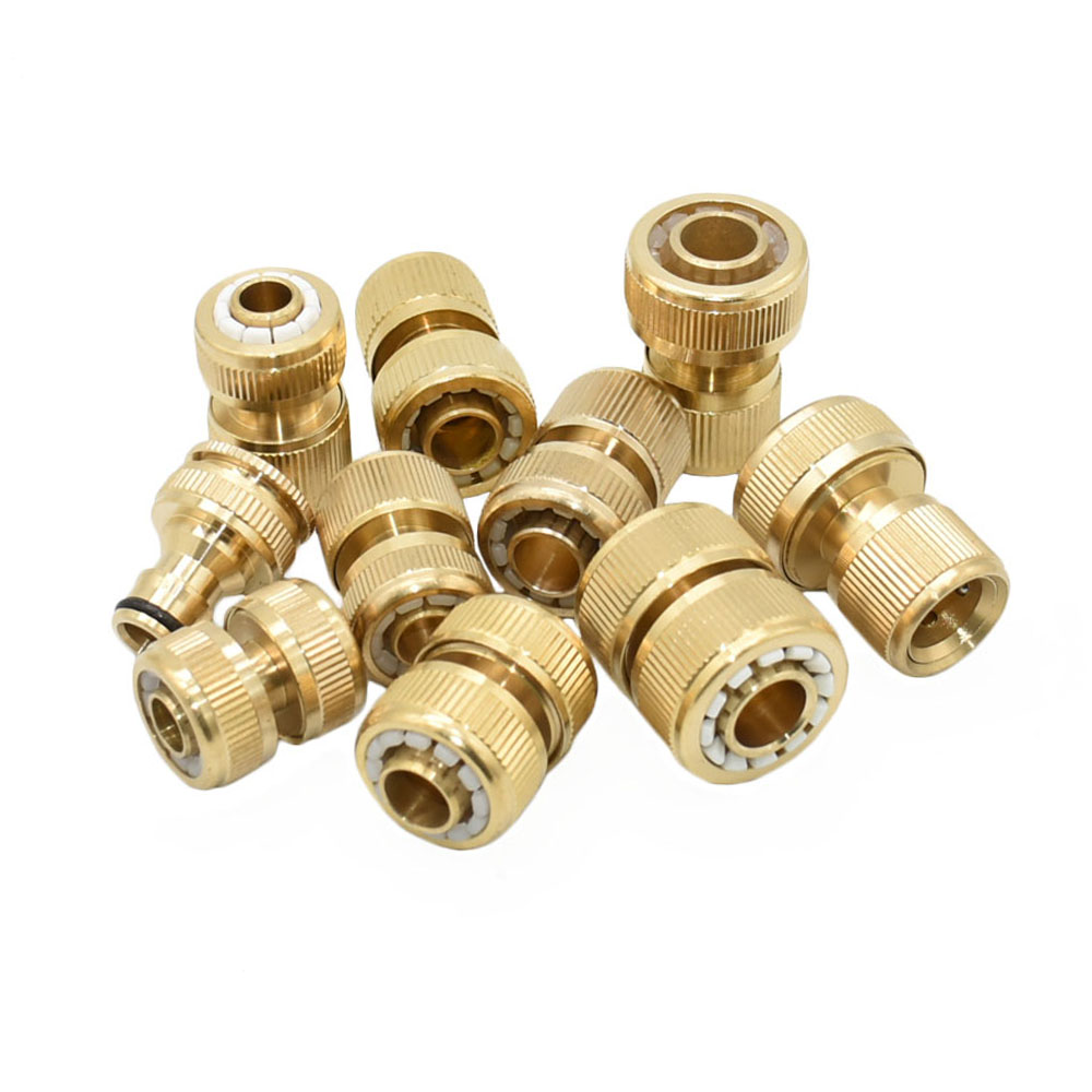 Manguera de jardín de cobre de 1/2 ", 5/8", 3/4", conector rápido, accesorio de reparación de latón, acoplador de parada de agua, adaptador de pistola de agua