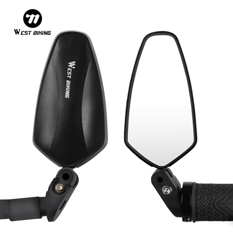 WEST BIKING 1 PC Segurança Bicicleta Espelho Retrovisor Grande Angular MTB Guiador Espelhos 360 ° Acessórios de ciclismo com lente ajustável