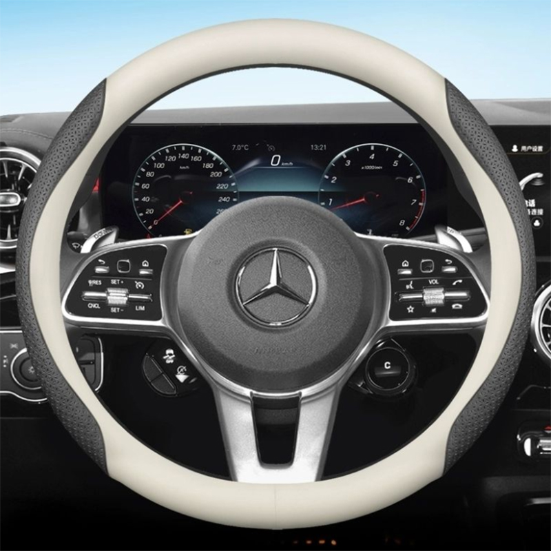 Sarung roda kemudi mobil kulit untuk Mercedes Benz EQS53 EQS500 C350e C43 E200 E300 S63 S580e EQC400 EQE500 GLB200 Aksesori