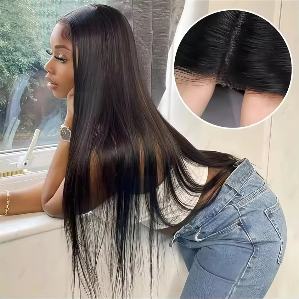 30 40 Inch Glueless Wigs Human Hair Ready To Wear 210 Density Bone Straight Human Hair Wigs Pre Cut 4X4 5X5 Hd Lace Closure Wig Brazilian Hair