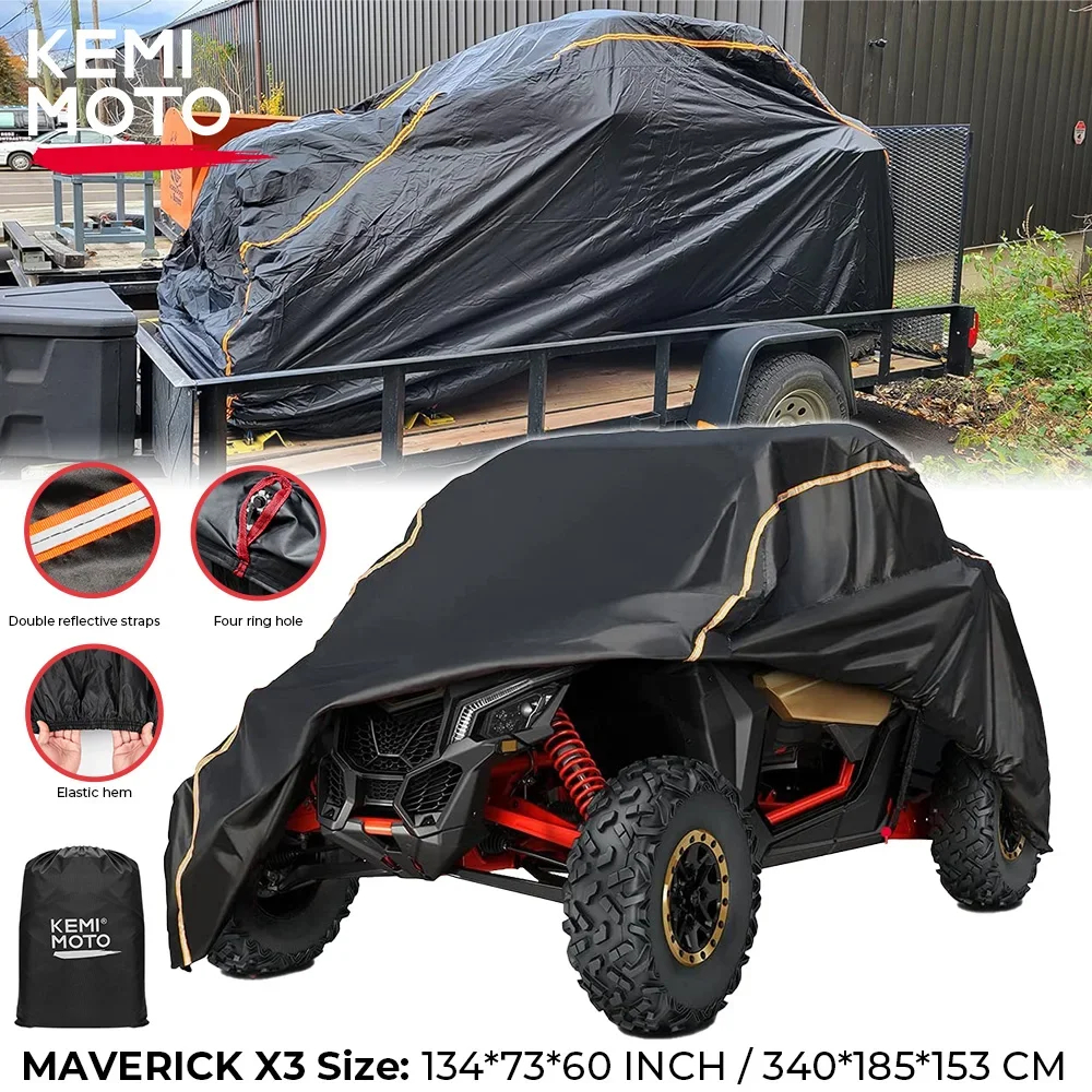 2 puertas UTV 210D tela Oxford protege la cubierta de almacenamiento del vehículo utilitario lluvia suciedad rayos reflectante para Can Am Maverick X3 2017-2025