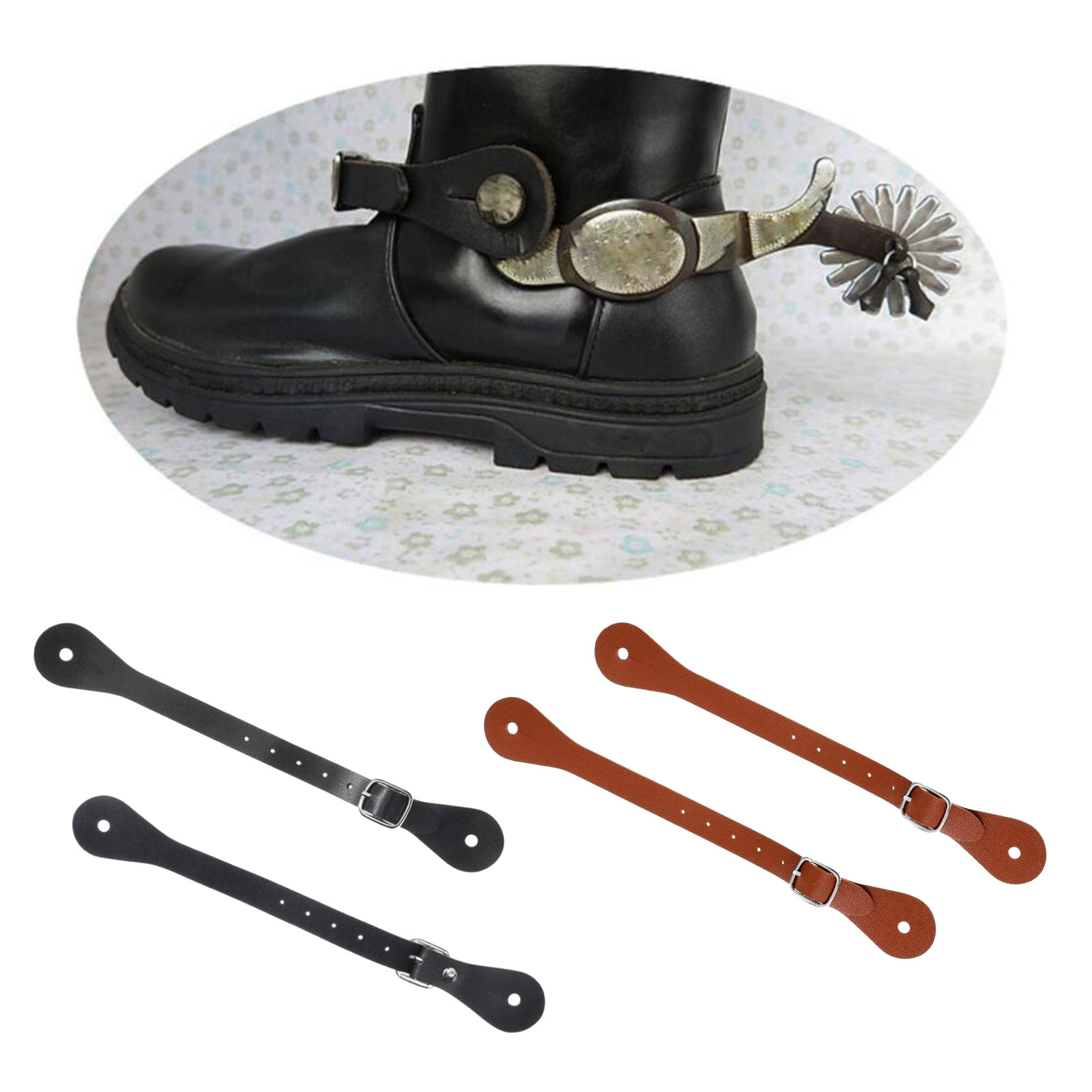 Paquete de 2 correas para botas británicas ajustables ecuestres duraderas, correas de espolón Premium para hombres y mujeres, accesorios para montar a caballo