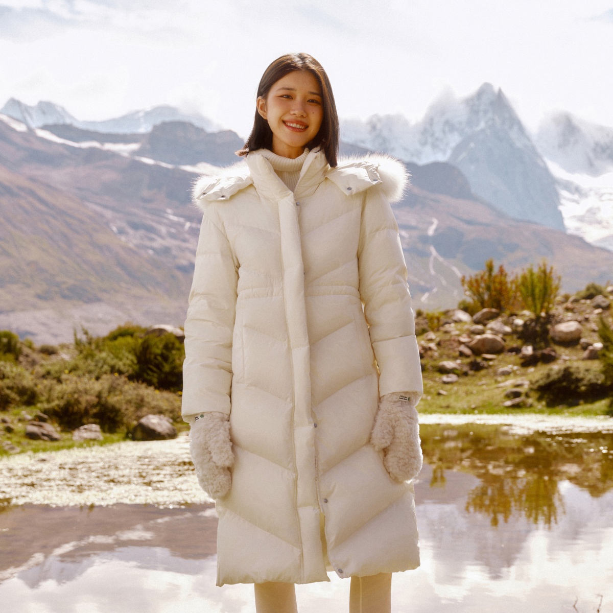 Semir популярный длинный пуховик женский непромокаемый маслостойкий пальто с капюшоном зимняя новая свободная куртка для девочек разноцветный толстый пуховик