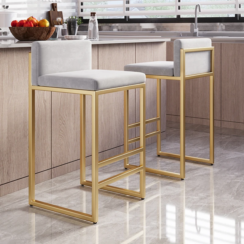 Recepção branco europeu rosa ouro barra cadeira cobre quadrado alto industrial fezes de cozinha compõem nordic taburete alto móveis