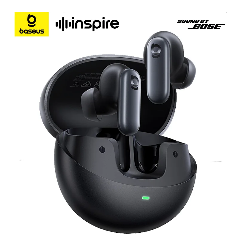 Беспроводные наушники Baseus Inspire XP1 с адаптивным шумоподавлением до -50 дБ, Bluetooth 6.1, Dolby Audio, 6 микрофонов, ENC, звук от Bose