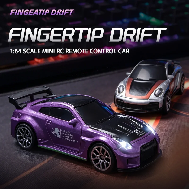 Novidade 2026: Carro RC de Drift em Liga Metálica 1:64, Drift de Alta Velocidade 2WD, Bateria de Longa Duração (60 Minutos), Carrinho de Brinquedo Portátil com Caixa de Presente, Presente Perfeito