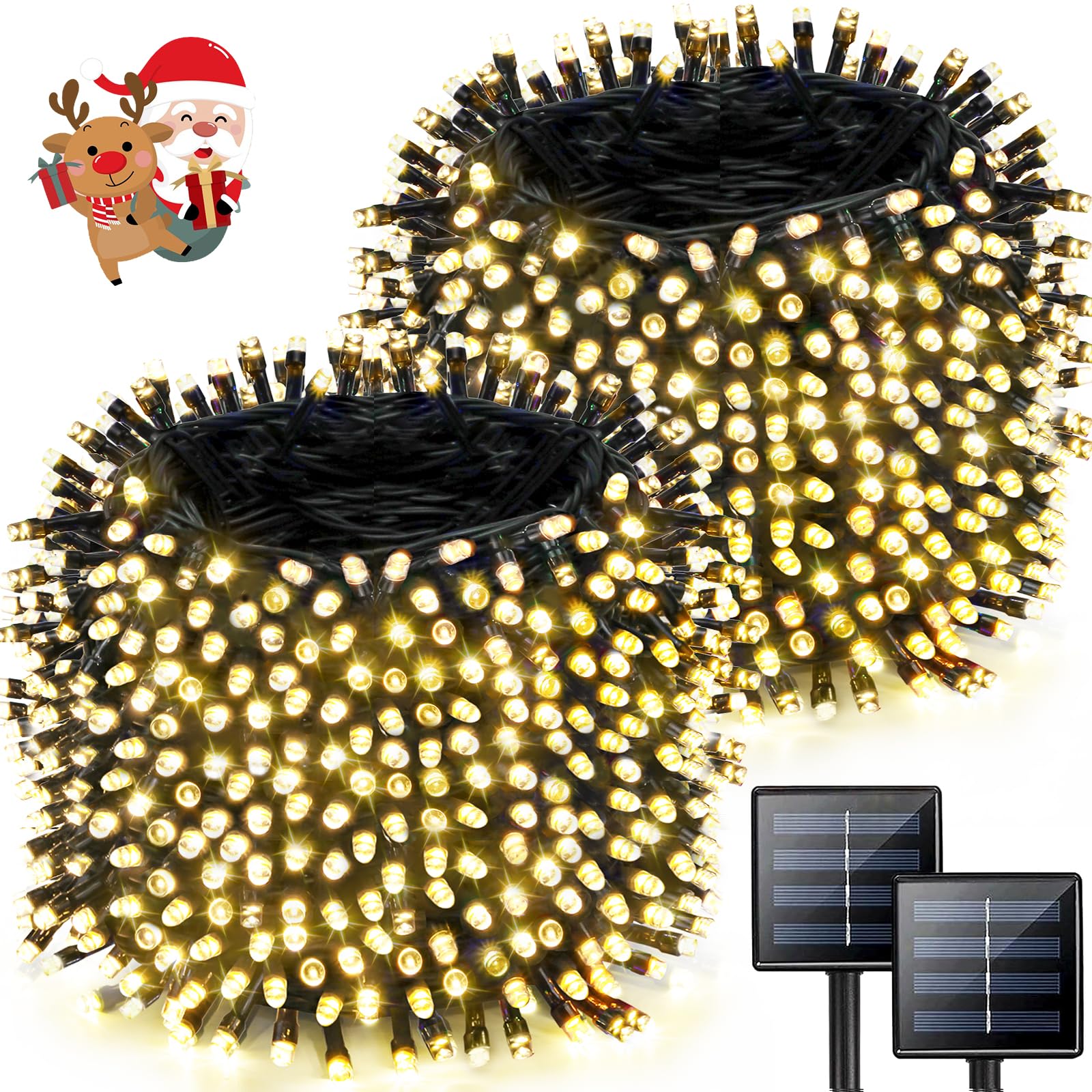 Guirlande lumineuse LED en plastique et cuir, à énergie solaire, étanche IP65, 8 Modes d'éclairage, pour décoration de noël et de mariage