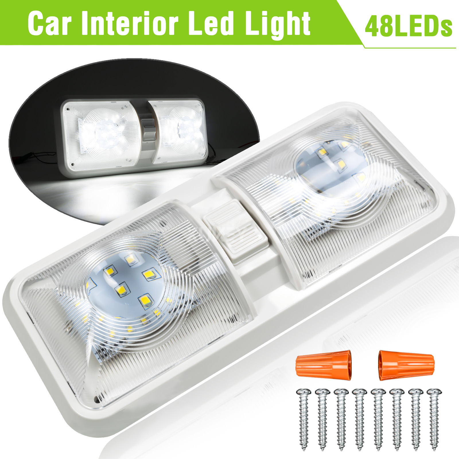 Kühlweiß 12v 48led Innen dach Lese kuppel Licht Kabine Decke führte Wohnmobil LKW LKW Wohnmobil Anhänger Wohnmobil Wohnmobil