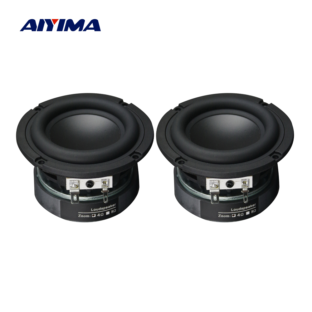AIYIMA-Haut-parleur de caisson de basses portable, haut-parleur de basse audio bricolage, grande bobine vocale, canon en acier, puissance 60W, 4 ohms, 3 pouces, maison