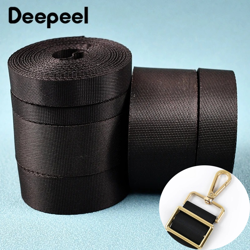 5Meter 10-100mm Wide Black Nylon Webbing 0.7mm Thicken Ribbon Sewing Bag Strap Backpack Band Garment Belt DIY  Accessories