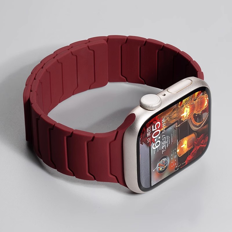 Pulseira magnética de silicone para apple watch band ultra 2 49mm 45mm 41mm pulseira para iwatch série 9 8 7 6 se 5 4 38 42mm 44mm 40mm