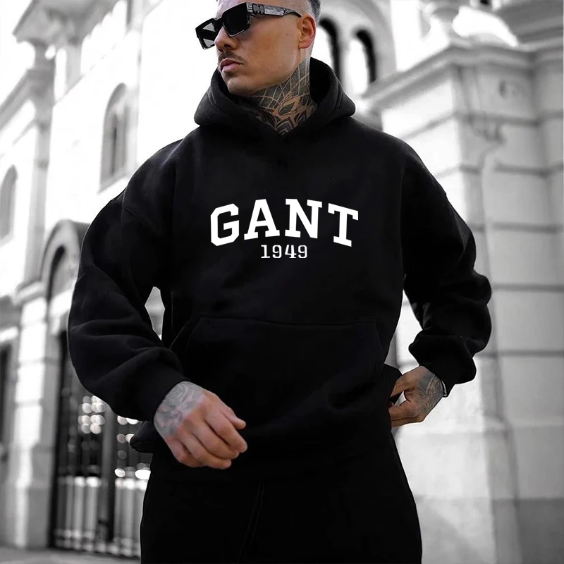 2025 novo harajuku masculino y2k outono/inverno moda casual gante carta impressa esportes rua confortável velo quente hoodie
