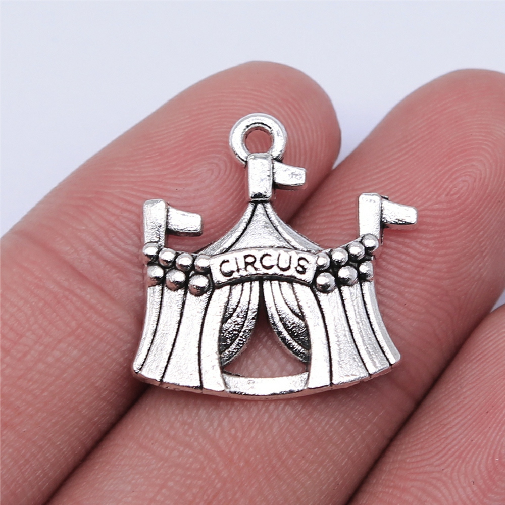 WYSIWYG 5 peças 23x21mm pingente antigo prata cor circo pingente para fazer joias descobertas de joias faça você mesmo