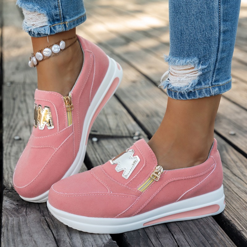 Tênis Plataforma Femininos Casuais Slip-On, Sapatos de Moda para Mulheres, Confortáveis e Leves para Atividades ao Ar Livre