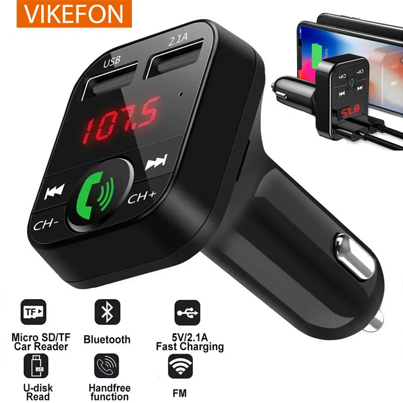 Auto Bluetooth Empfänger FM Sender Wireless Audio Adapter Freisprecheinrichtung MP3 Player Dual USB Schnelle Auto Ladegerät Bluetooth Car Kit