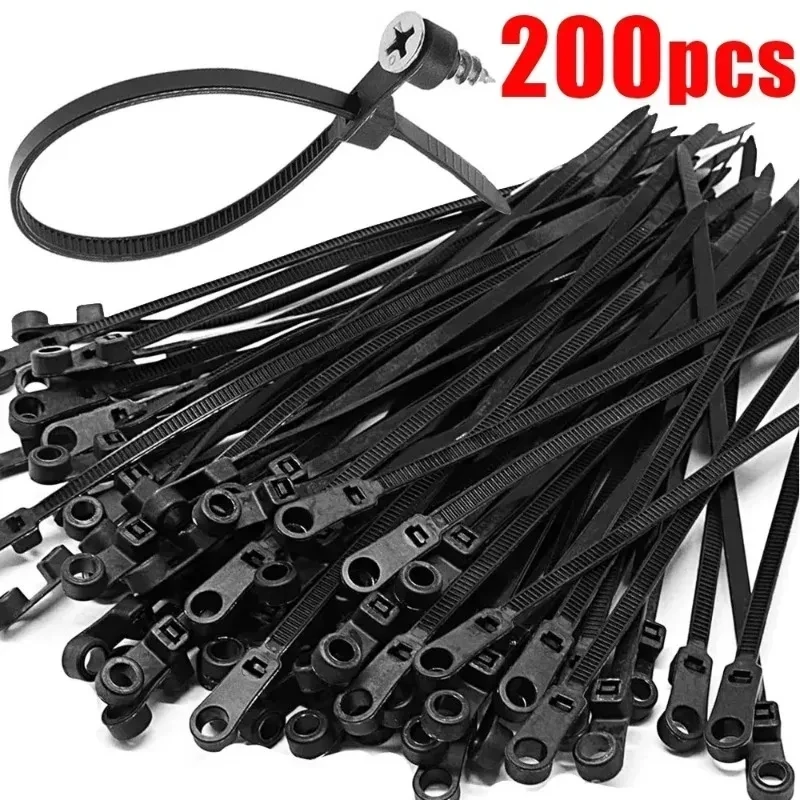 Nuevo Agujero de tornillo, bridas para cables de nailon, multiusos, resistente, ajustable, autoblocante, correas organizadoras, bucle de sujeción DIY