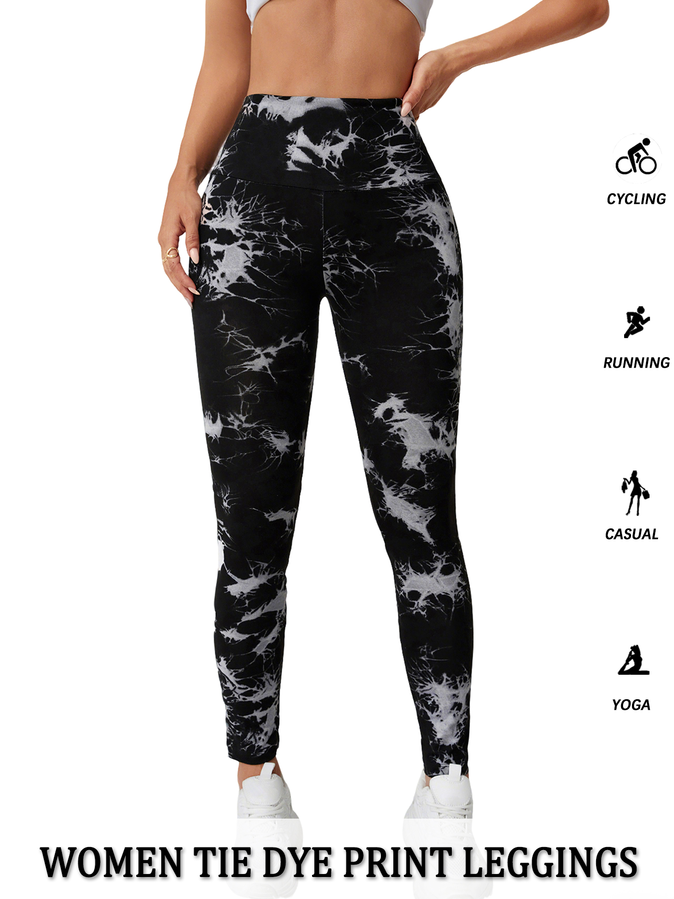 Superweiche, hoch taillierte Batik-Leggings für Damen, Yoga, Laufen, Fitnessstudio, kein durchsichtiges Workout, sportliche Strumpfhosen, Push-Up, Fitnessstudio, Fitness