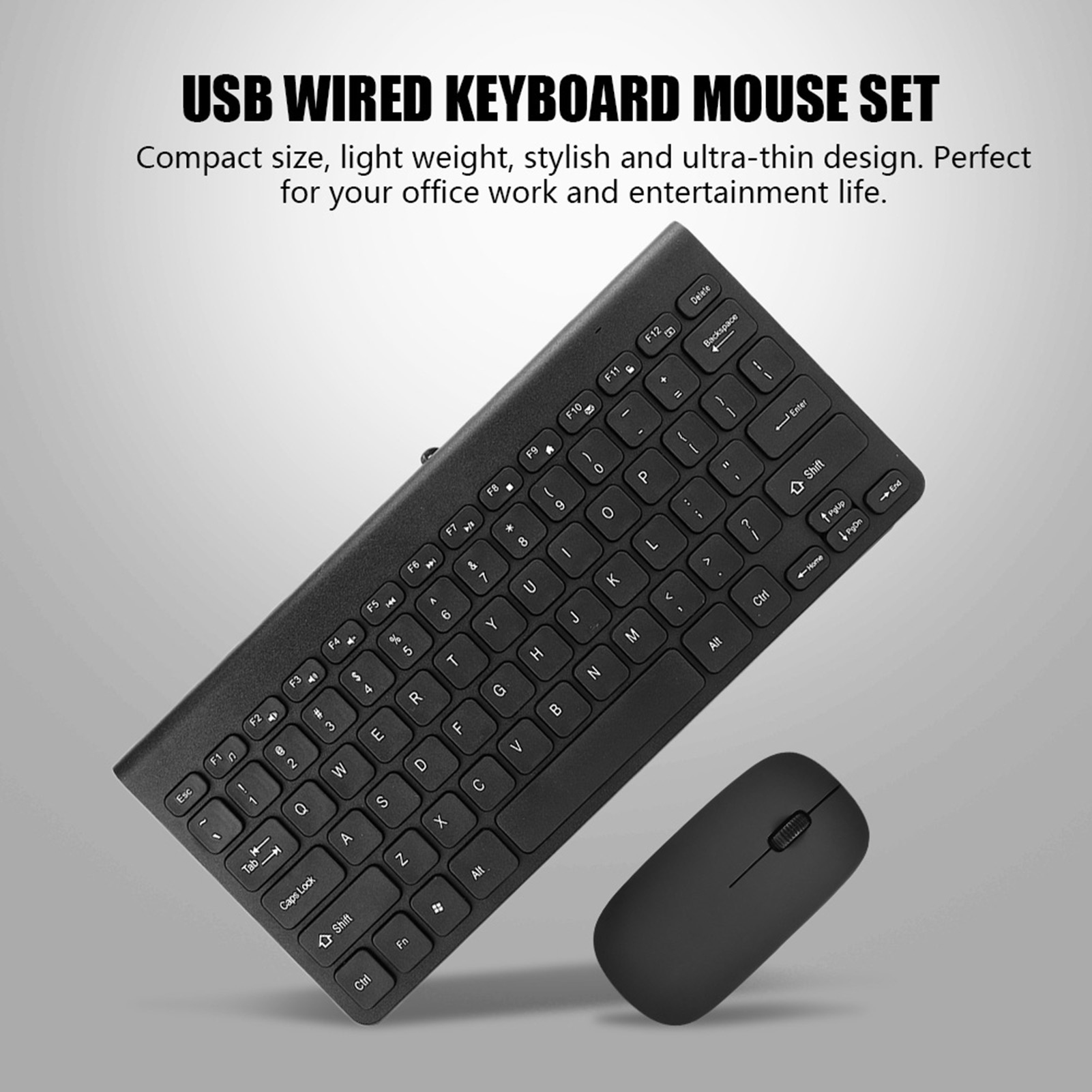Ultra cienka klawiatura przewodowa USB Zestaw myszy optycznej Combo do komputera PC Klawiatura do laptopa Mysz Klawiatura Mysz combo Klawiatura USB Mysz