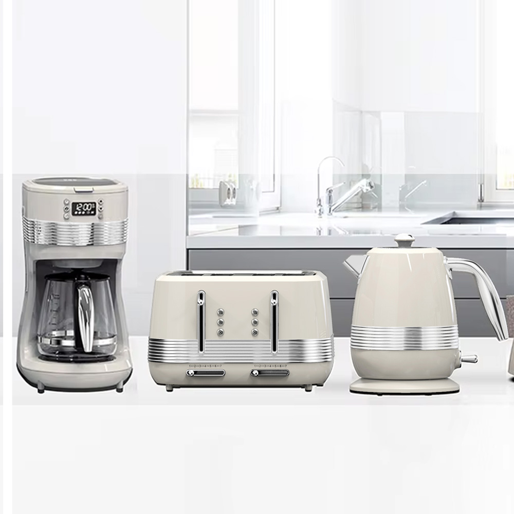 Tostadora y hervidor de agua, juegos de electrodomésticos de cocina, cafetera, hervidor eléctrico de acero inoxidable y juego de tostadora