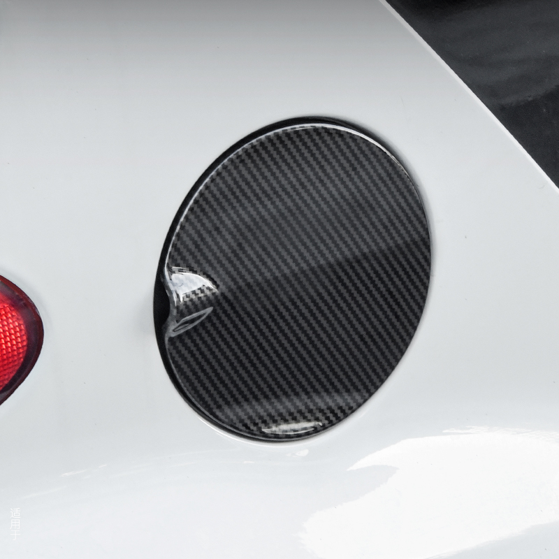 Für Smart 451 Fortwo Auto Tankdeckel Tankdeckel Dekoration Aufkleber Carbon Fiber Schwarz Tankdeckel Außenteile Auto Zubehör