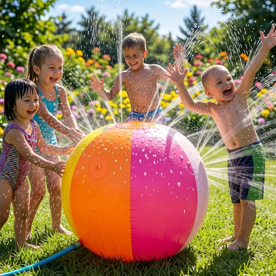 Divertido Juguete de Verano, Pelota de Agua Inflable de 75 cm, Rociador de Agua para Exteriores, Juguete de Jardín, Césped, Patio Trasero, Piscina, para Niños