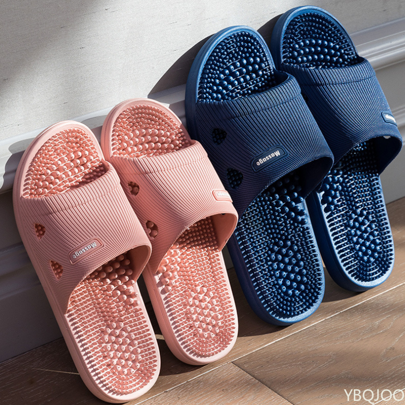 Para kapcie do masażu stóp łazienka miękkie dno antypoślizgowe slajdy Casual mieszkania domowe kobiety mężczyźni ulga w domu stopy buty Zapatos