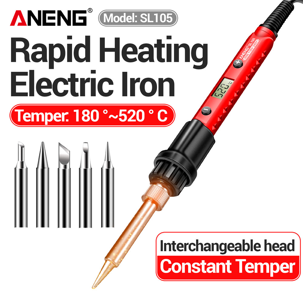 ANENG SL105 Elektrisch Solderingijzer 60W Display Verstelbare 180 ° C ~ 520 ° C Temperatuur Professionele Draagbare Snelle Verwarming Lassen Reparatie 220V Kit