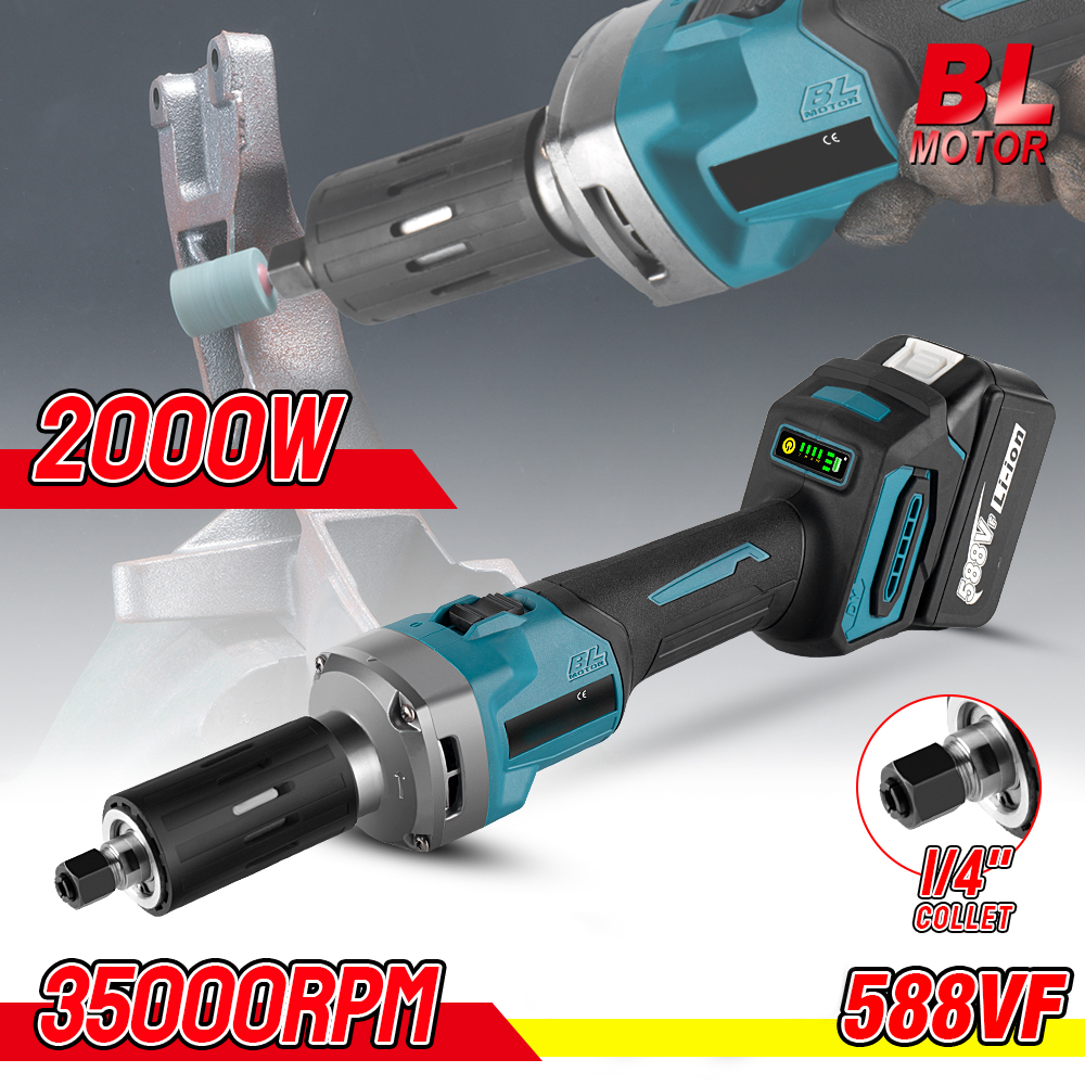 35000 U/min bürstenloser Stabschleifer 6 mm 2000 W elektrische kabellose Drehwerkzeuge mit variabler Geschwindigkeit für Makita 18 V Akku
