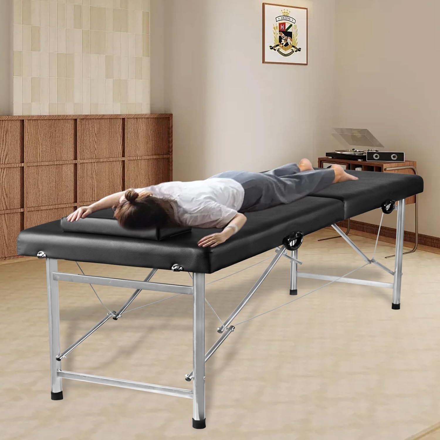 Portable Folding Massage Table – 2-Section Lightweight Salon & Spa Bed for Tattoo, Facials, Massage Therapy –, Customized