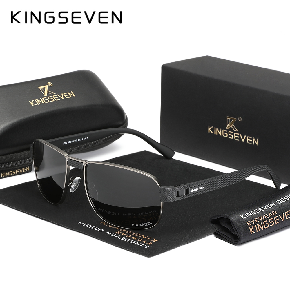 Брендовые мужские поляризационные солнцезащитные очки KINGSEVEN, женские прямоугольные классические очки для вождения на открытом воздухе, UV400