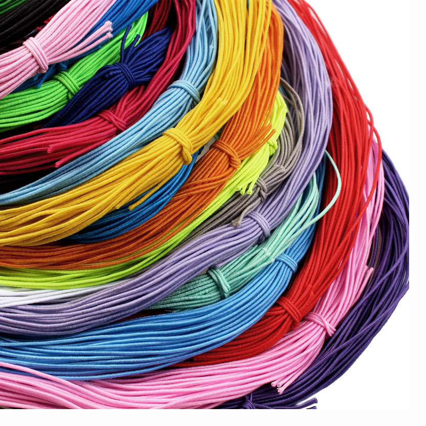 Cordón elástico trenzado de 1mm y 24M, hilos para abalorios, cuerda elástica, cordones para manualidades de tela para fabricación de joyas, 23 colores