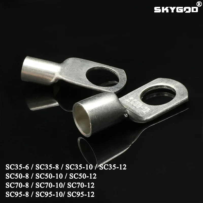 SC-Typ-Draht-Nasenklemme SC35 SC50 SC70 SC95 Batterieblockösen aus blankem Kupfer Loch-ID 6 8 10 12 mm Crimp-Drahtverbinder