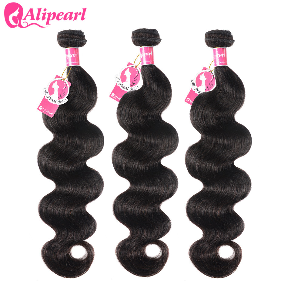 Ali Pearl Hair Body Wave บราซิลผมรวมกลุ่ม 100% Human Hair 3 และ 4 ธรรมชาติสี Remy Hair Extension