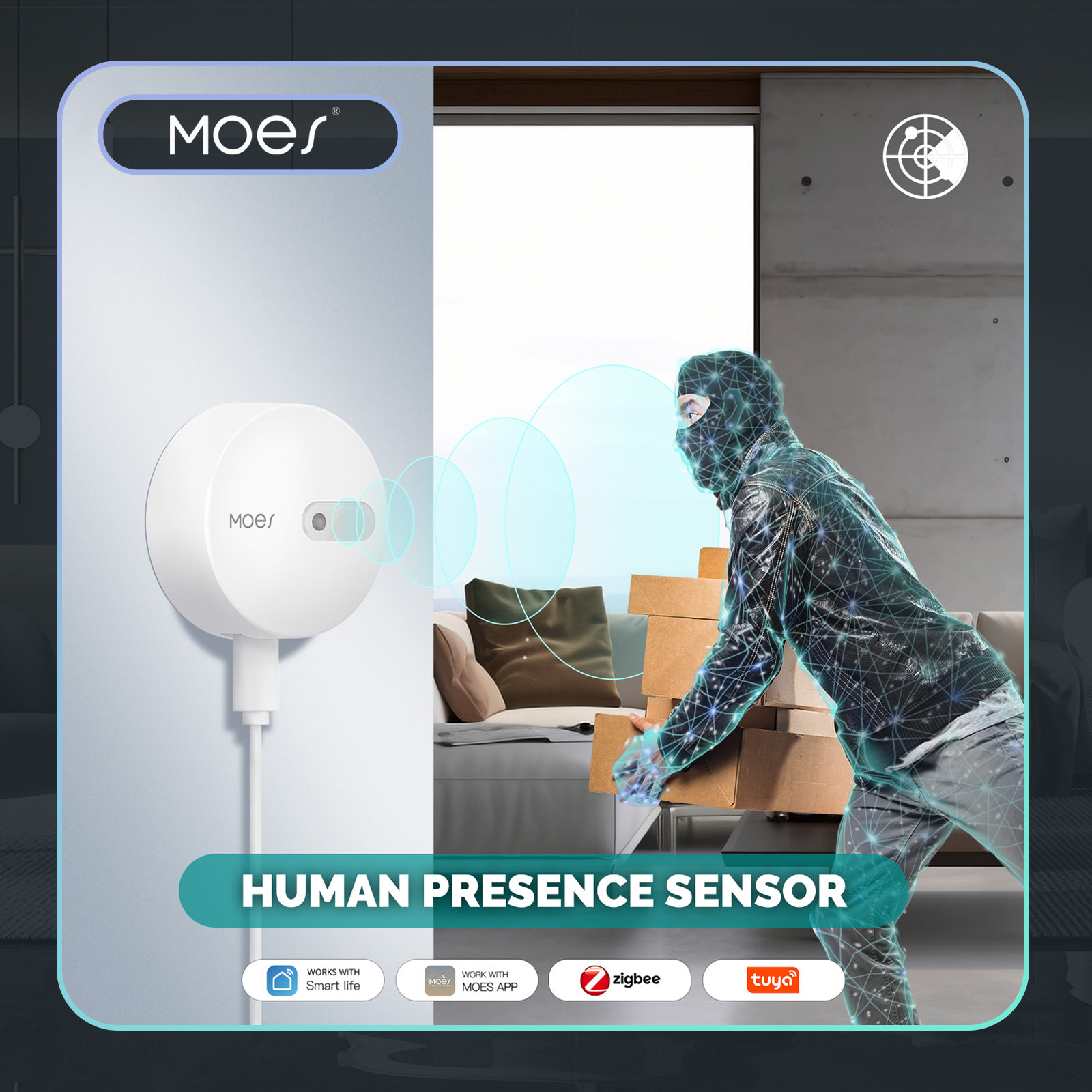 MOES ZigBee датчик присутствия человека детектор радарный датчик обнаружения волн для домашней безопасности Tuya умный датчик человеческого тела существует