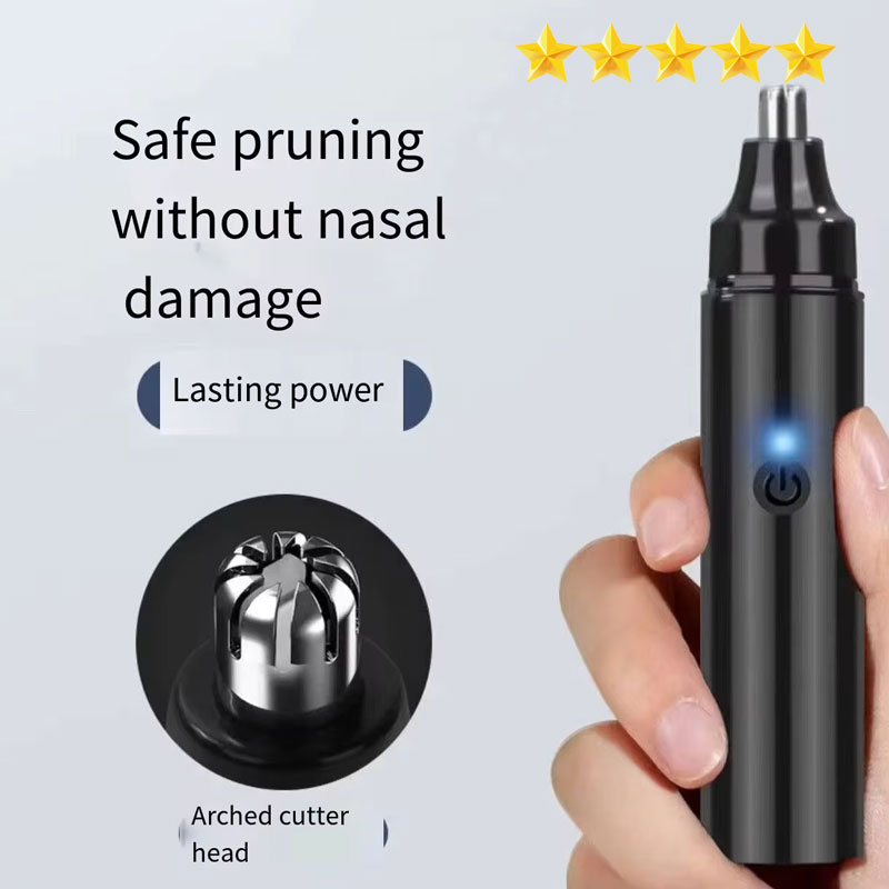 【Ventas calientes】 Recortador de pelo de nariz eléctrico negro para hombres y mujeres disponible con poco ruido, alto par y alta velocidad