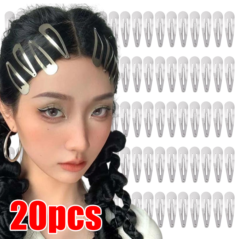 1/20 stücke tropfen förmige bb Haars pangen y2k Haarschmuck koreanische Punk Silber Metall bb Haars pange Haarnadeln Haars pangen Haarschmuck