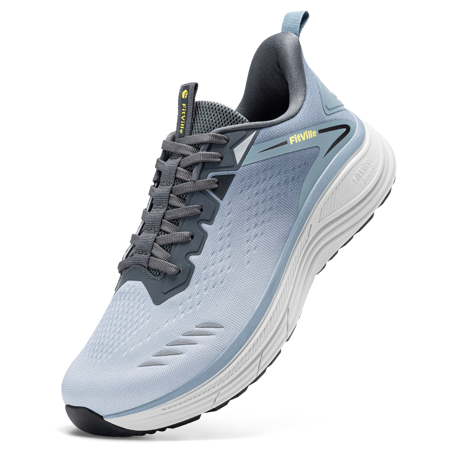 Zapatos para caminar Fittington para hombre, zapatos para correr con amortiguación ancha, zapatos cómodos de tenis, soporte para arco para fascitis Plantar